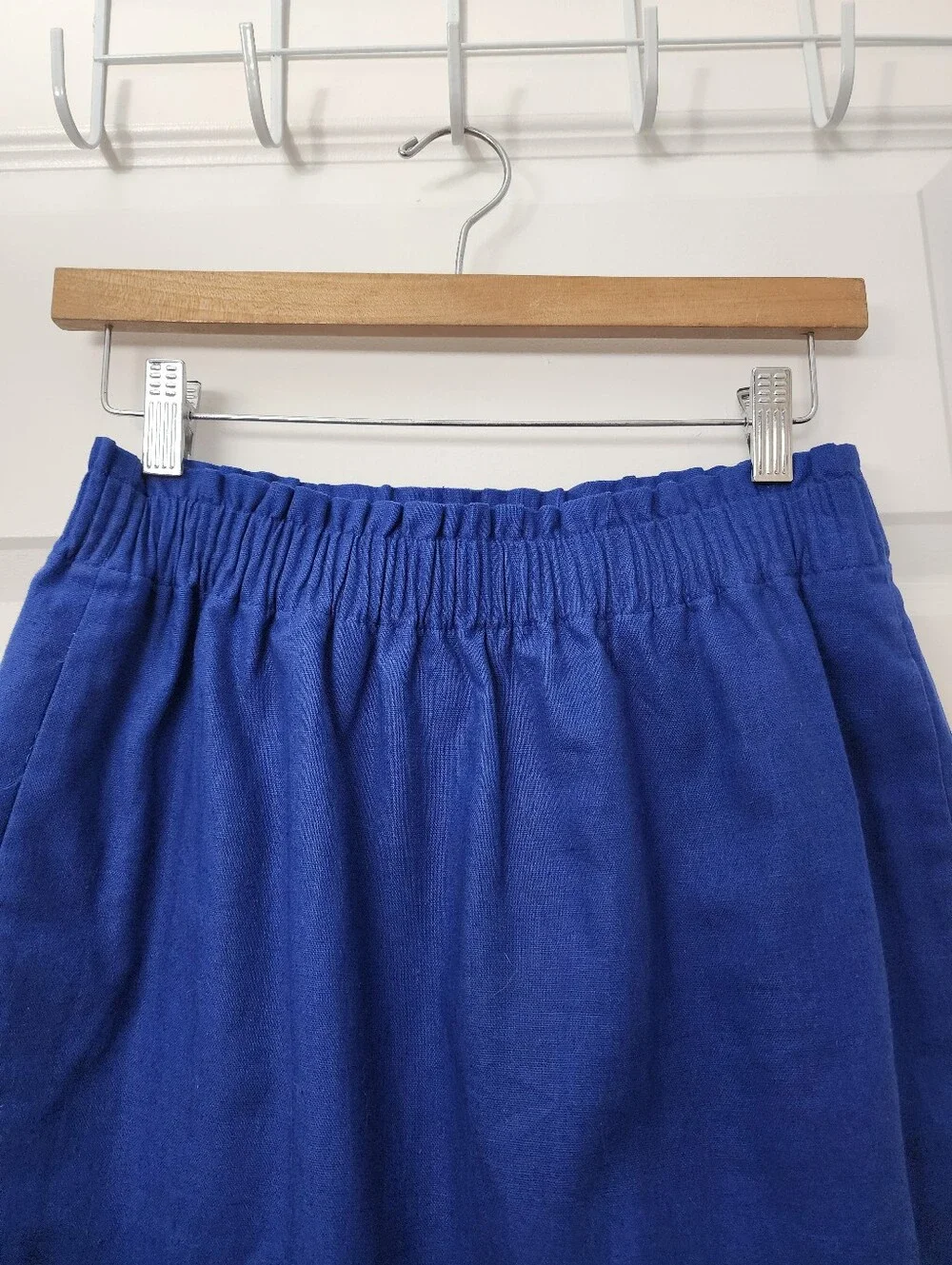 J.Crew Scalloped Hem Blue Linen Blend Women’s Mini Skirt Size 2 - Picture 3 of 7